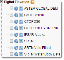 Digital Elevation options